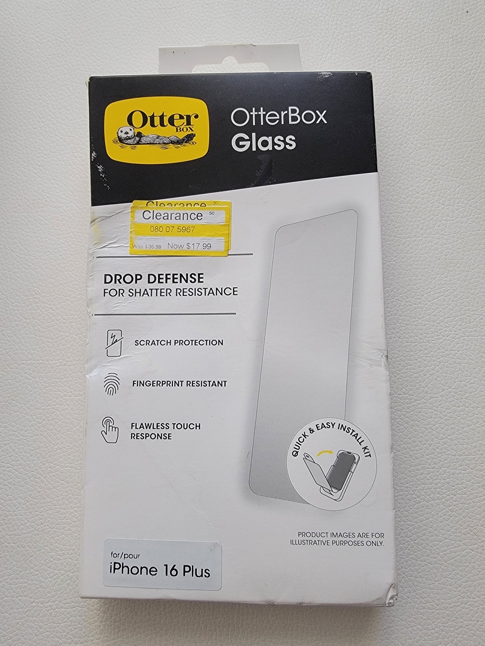 OtterBox Glass Screen Protector for iPhone 16 Plus - Drop Defense